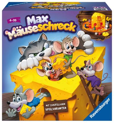 Ravensburger Kinderspiele 24562  - Max Mäuseschreck - Würfel-Laufspiel für 2 bis 4 Spieler ab 4 Jahren