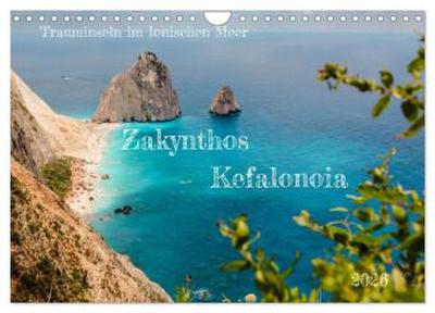 Zakynthos und Kefalonia Trauminseln im Ionischen Meer (Wandkalender 2026 DIN A4 quer), CALVENDO Monatskalender