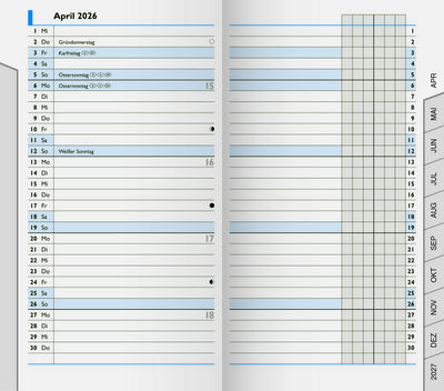 Ersatzkalendarium Modell 753 Monats-Sichtkalender 2026