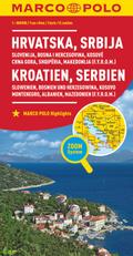 MARCO POLO Länderkarte Kroatien, Serbien, Bosnien und Herzegowina 1:800.000