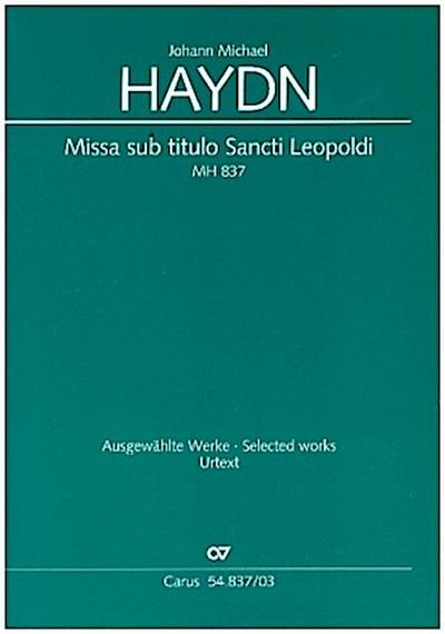 Missa sub titulo Sancti Leopoldi MH 837, Klavierauszug