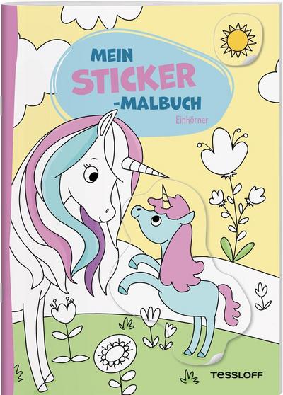 Mein Sticker-Malbuch. Einhörner
