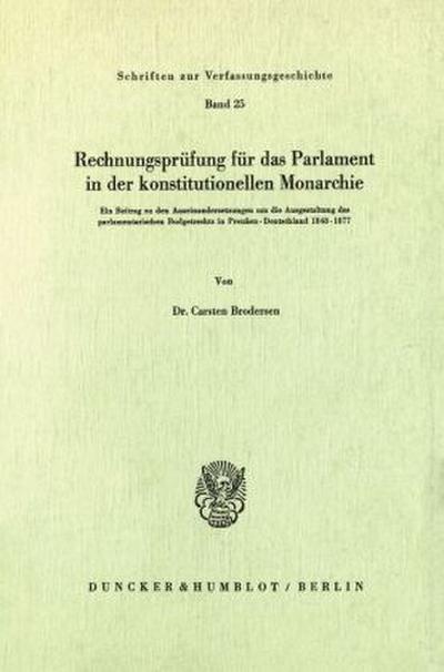 Rechnungsprüfung für das Parlament in der konstitutionellen Monarchie.