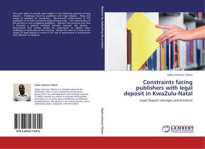 Constraints facing publishers with legal deposit in KwaZulu-Natal