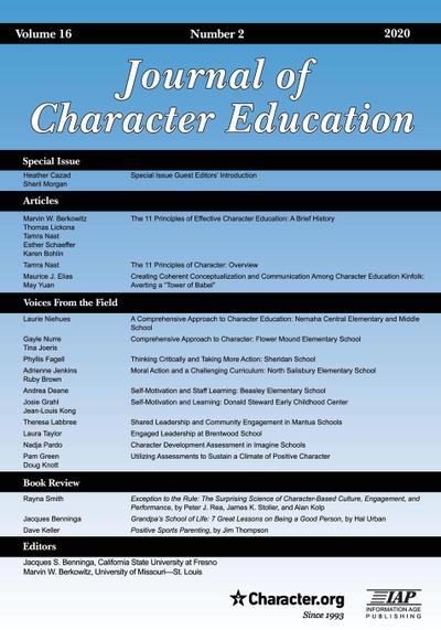 Journal of Character Education Volume 16 Number 2 2020