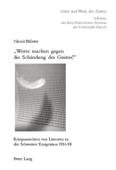 ’Worte machen gegen die Schändung des Geistes!’