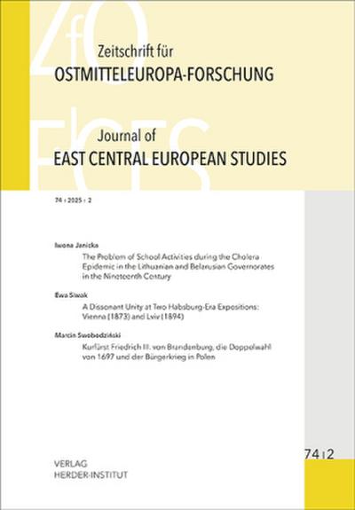 Zeitschrift für Ostmitteleuropa-Forschung (ZfO) 74/2 / Journal of East Central European Studies (JECES) 74/2
