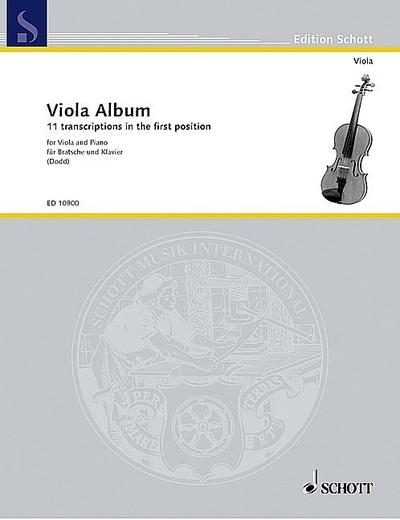 Viola Album 11 Transkriptionen in der 1. Positionfür Viola und Klavier