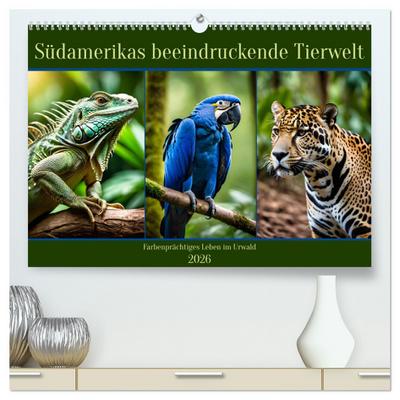 Südamerikas beeindruckende Tierwelt (hochwertiger Premium Wandkalender 2026 DIN A2 quer), Kunstdruck in Hochglanz