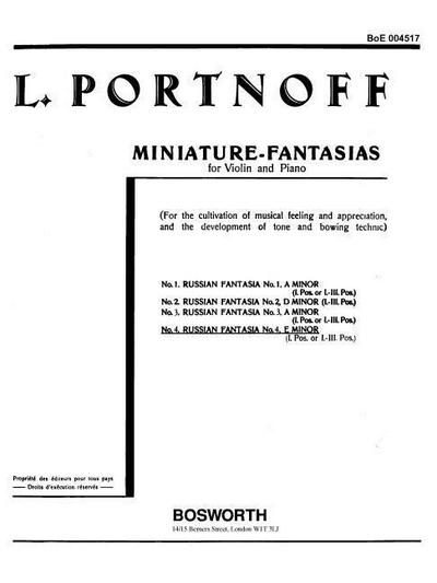 Russian Fantasia No. 4 in E Minor: For Violin and Piano