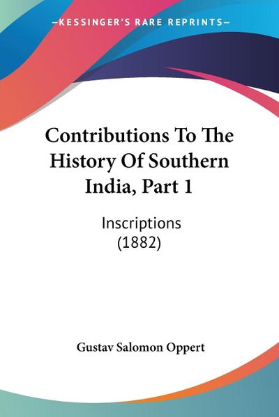 Contributions To The History Of Southern India, Part 1