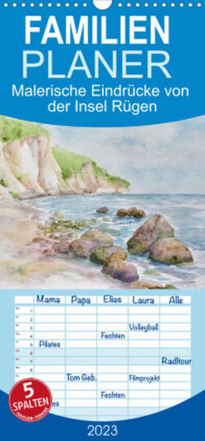Familienplaner Rügen Impressionen in Aquarell (Wandkalender 2023 , 21 cm x 45 cm, hoch)