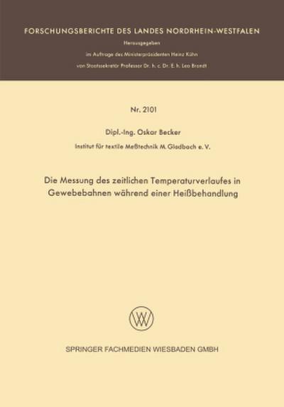 Die Messung des zeitlichen Temperaturverlaufes in Gewebebahnen während einer Heißbehandlung