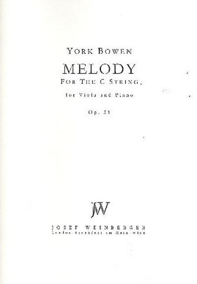 Melody for the C String op. 51for viola and piano