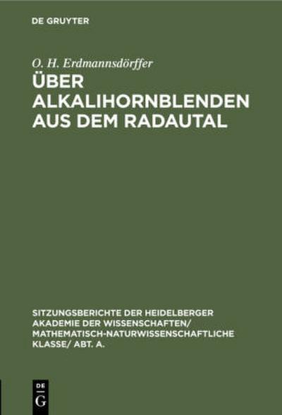 Über Alkalihornblenden aus dem Radautal
