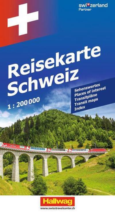 Hallwag Strassenkarte Reisekarte Schweiz 1:200.000