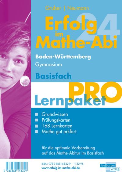Erfolg im Mathe-Abi 2024 Lernpaket Basisfach ’Pro’ Baden-Württemberg Gymnasium, 4 Teile