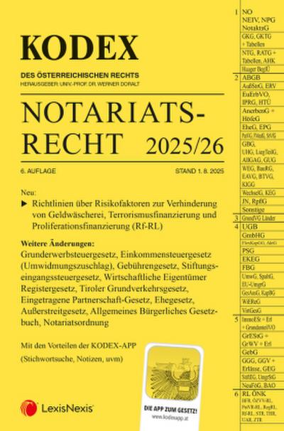 KODEX Notariatsrecht 2025/26 - inkl. App
