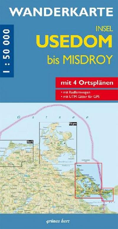 Wanderkarte Insel Usedom bis Misdroy