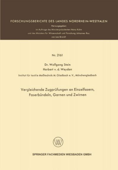 Vergleichende Zugprüfungen an Einzelfasern, Faserbündeln, Garnen und Zwirnen