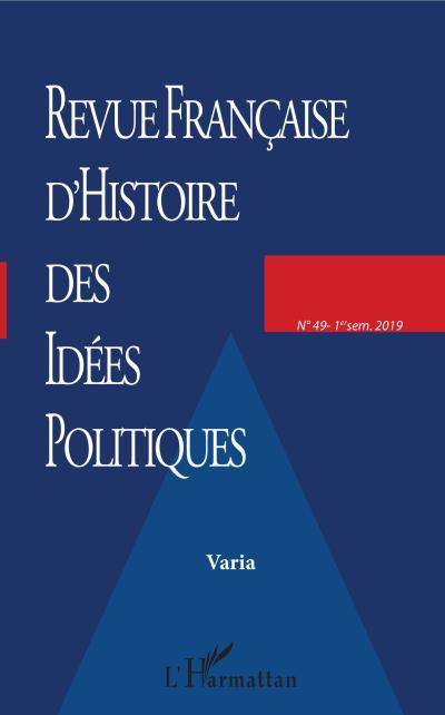 Revue française (49) d’histoire des idées politiques