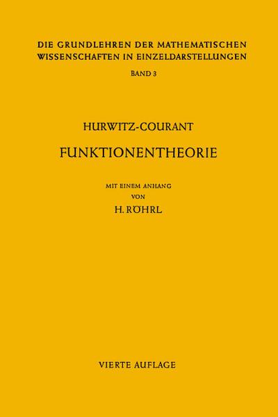 Vorlesungen über allgemeine Funktionentheorie und elliptische Funktionen
