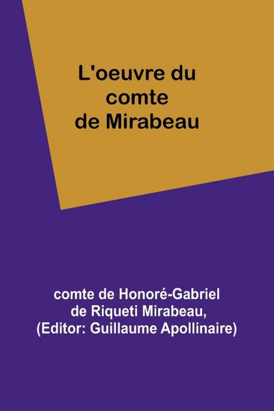 L’oeuvre du comte de Mirabeau