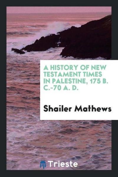 A History of New Testament Times in Palestine, 175 B. C.-70 A. D.