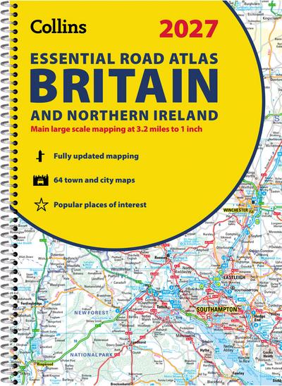 2027 Collins Essential Road Atlas Britain and Northern Ireland