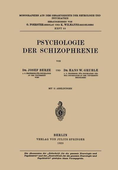 Psychologie der Schizophrenie