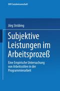 Subjektive Leistungen im Arbeitsprozeß