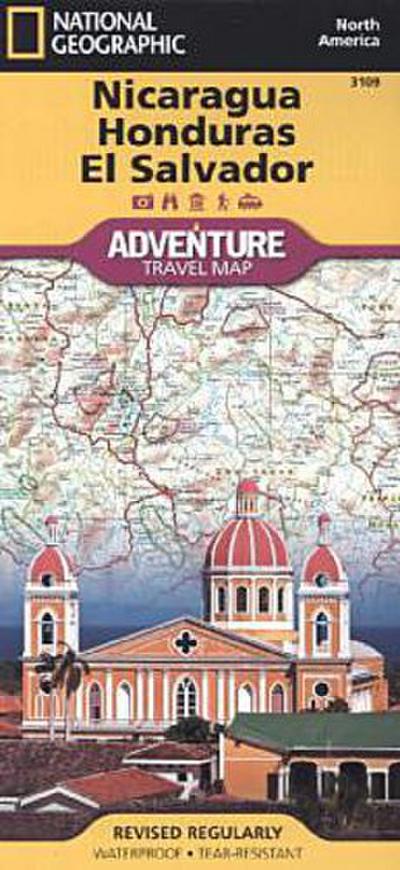 Nicaragua, Honduras, and El Salvador Map