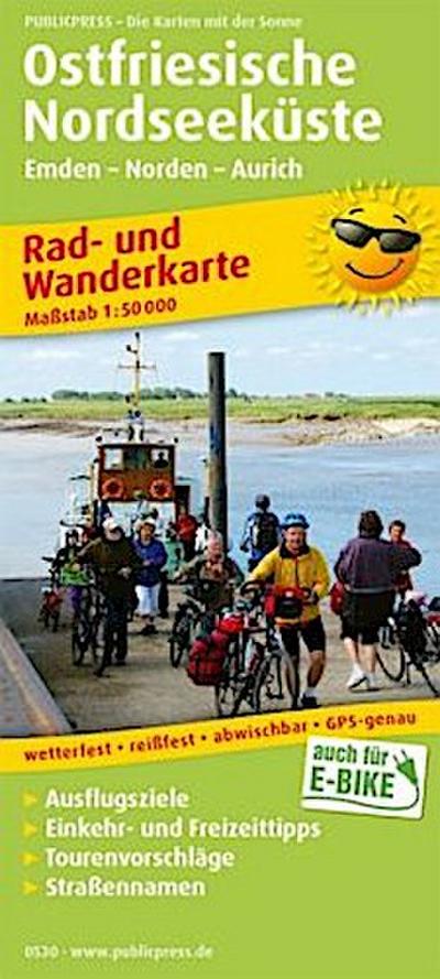PublicPress Rad- und Wanderkarte Ostfriesische Nordseeküste, Westlicher Teil