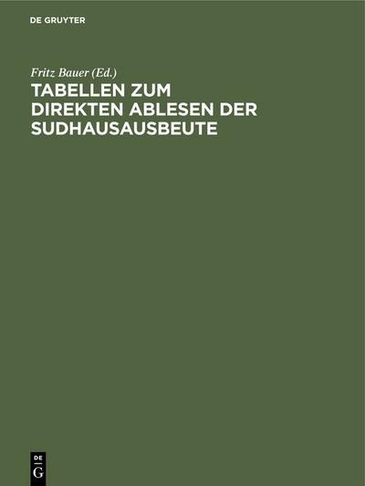 Tabellen zum direkten Ablesen der Sudhausausbeute