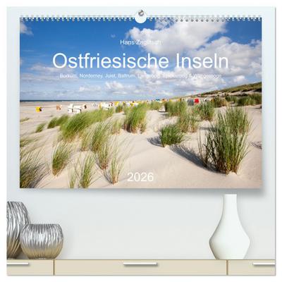 Ostfriesische Inseln - Borkum, Norderney, Juist, Baltrum, Langeoog, Spiekeroog, Wangerooge (hochwertiger Premium Wandkalender 2026 DIN A2 quer), Kunstdruck in Hochglanz