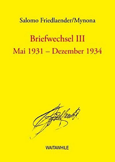 Briefwechsel III
