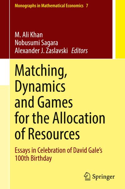 Matching, Dynamics and Games for the Allocation of Resources
