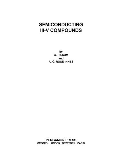 Semiconducting III-V Compounds