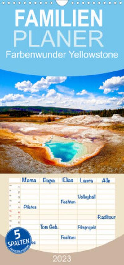 Familienplaner Farbenwunder Yellowstone (Wandkalender 2023 , 21 cm x 45 cm, hoch)