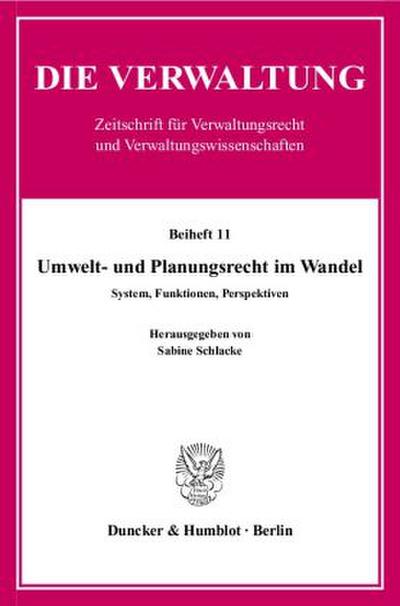Umwelt- und Planungsrecht im Wandel.