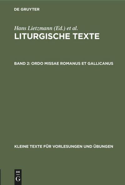 Ordo missae Romanus et Gallicanus