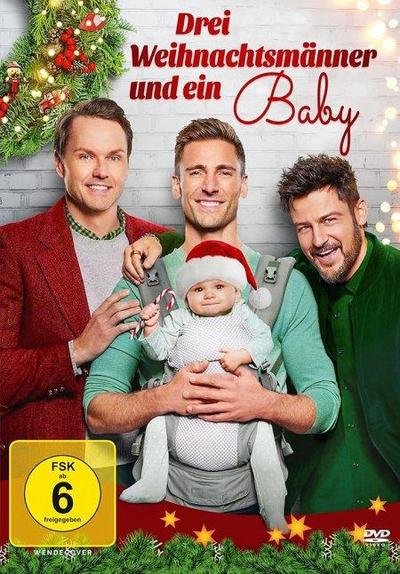 Drei Weihnachtsmänner und ein Baby