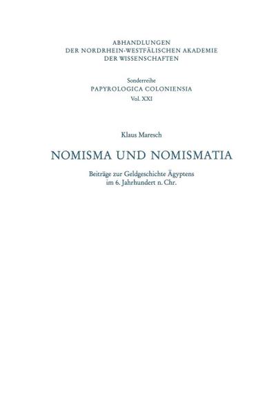 Nomisma und Nomismatia
