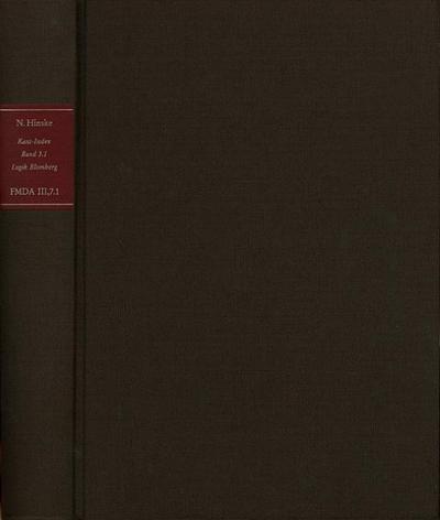 Indices zum Kantschen Logikcorpus. Band 3.1: Stellenindex