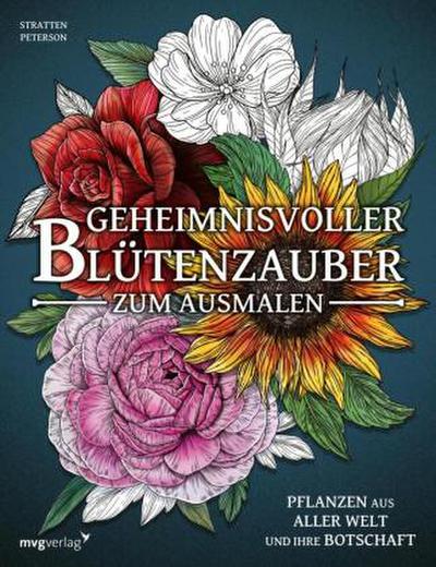 Geheimnisvoller Blütenzauber zum Ausmalen