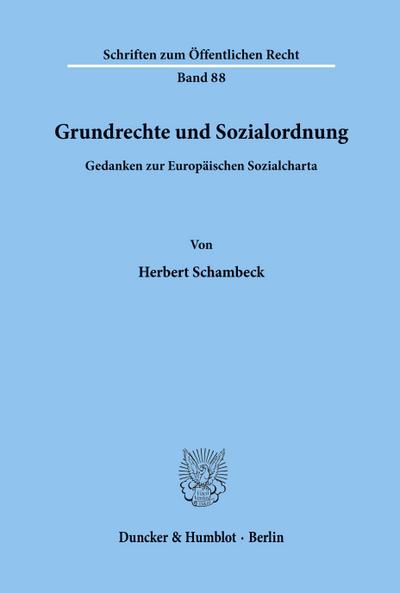 Grundrechte und Sozialordnung.