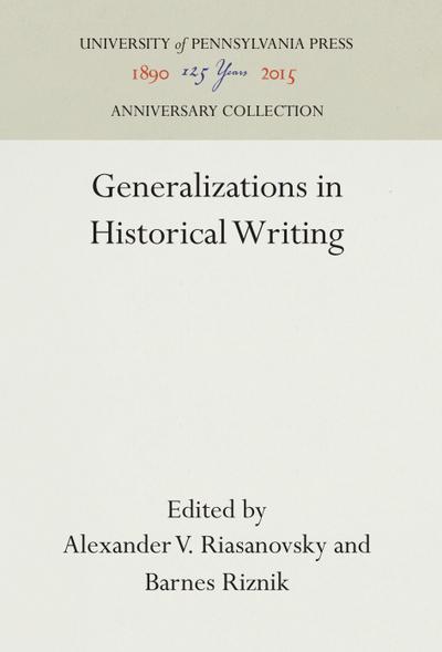 Generalizations in Historical Writing