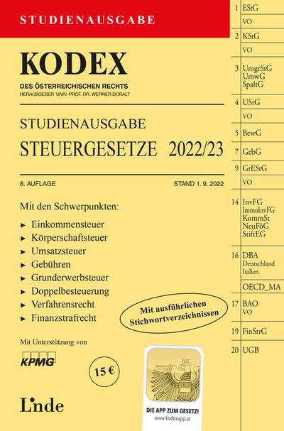 KODEX Studienausgabe Steuergesetze 2022/23: Studienausgabe (Kodex des Österreichischen Rechts)