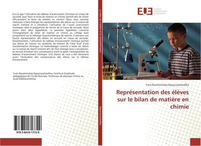 Représentation des élèves sur le bilan de matière en chimie - Yvon Ravoherilalao Rajaonasolotafika