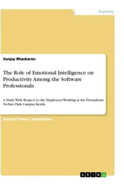 The Role of Emotional Intelligence on Productivity Among the Software Professionals